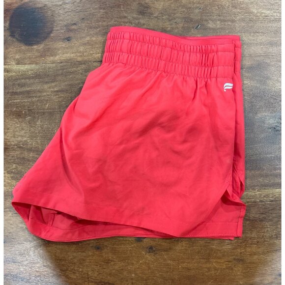 Fabletics Red Athletic Running Shorts Inner Liner S Womens Lightweight - Picture 1 of 9